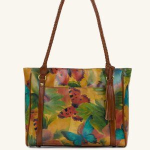 Patricia Nash Leather Cameley Printed Tote
